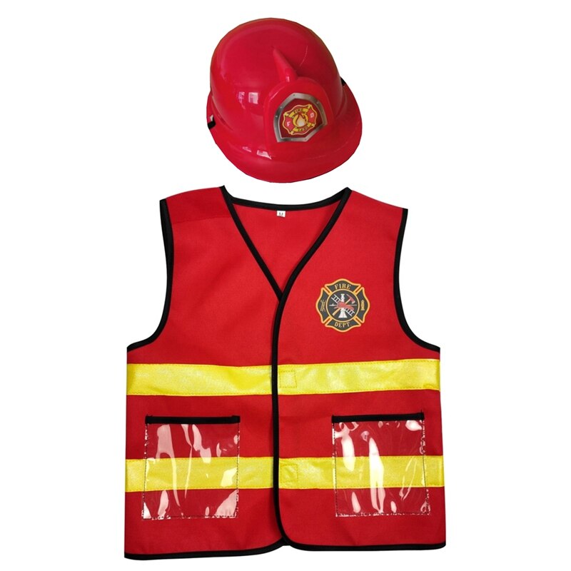 Barn brannmann uniform cosplay liten brannmann barn halloween kostyme: 2 stk