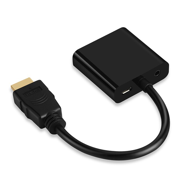 Shuliancable Hdmi Naar Vga Adapter Audio En Video Kabel Hdmi Vga Connector Voor Computer Monitor Projector 1080P 3D Hdmi naar Vga: Black