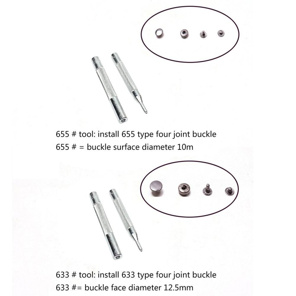 Diy knapper installation metalværktøj snaplåse knapper nitter trykknopper håndstans værktøjssæt til læderhåndværk