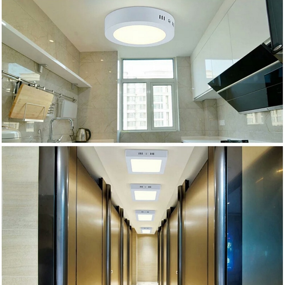3000k/6500k led paneelivalaisin  ac 85-265v ultraohut 3cm moderni led paneeli kattovalaisin 6w 12w 18w 24w pinta-asennus painel de led