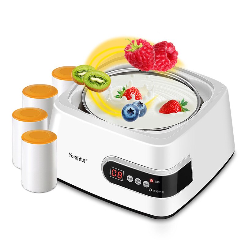 Kbxstart 220v automatisk yoghurtmaskine med stor kapacitet yoghurt diy-værktøj multifunktions rustfrit stål natto-maskine