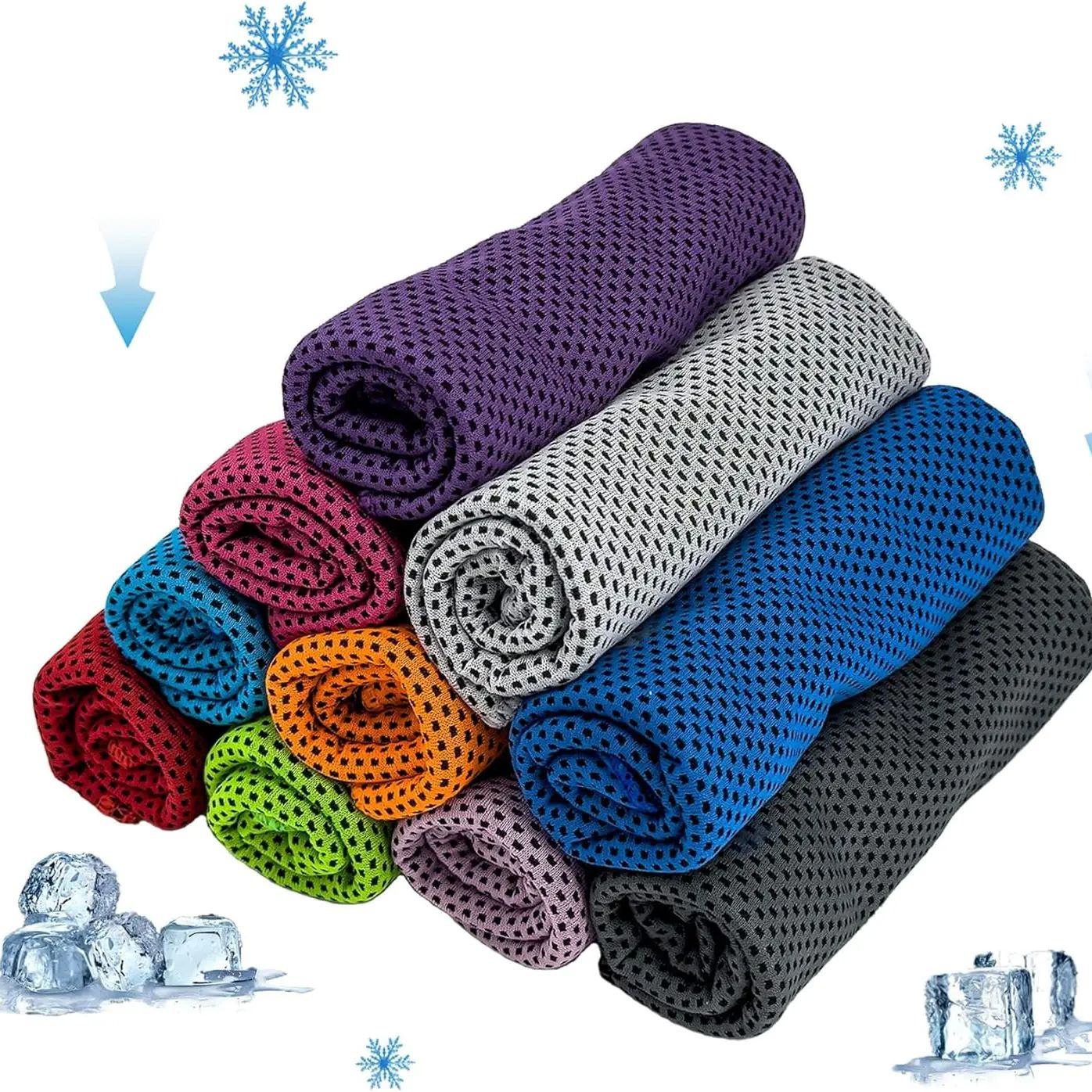 10er Pack Kühlt ücher, kühles Handtuch, weiches, atmungsaktives Kühlt uch, eiskaltes Mikro faser tuch für Yoga, Golf, Fitness studio, Camping: 50x90cm