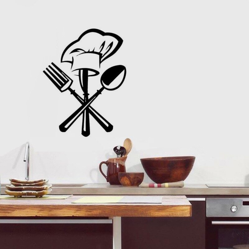 Enjoying Your Cook Time Kitchen Wall Stickers Decals Fun Cook Utensils Home Decor Restaurant Refrigerator Wall Decals#001