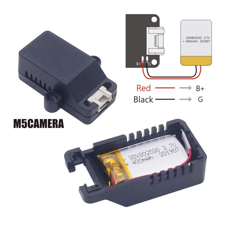 M5Stack Official Battery Base of M5Cameras, M5Camera, M5Camera_X 400mAh Lipo battery