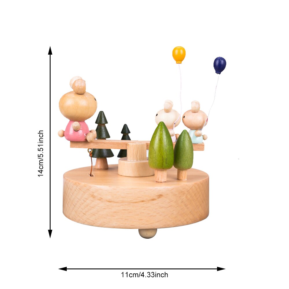 Caja de música de madera para mujeres, de cumpleaños, decoración de boda, hogar, carrusel de madera , artesanía, mecanismo tallado, cajas musicales