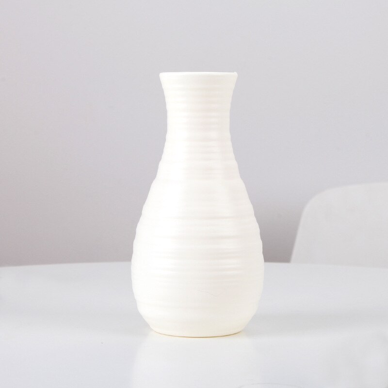 Moderne dekor vase hjem blomsteroppsats blomsterstue moderne enkel ferskvannskultur hjem dekorasjon ornament: Hvit
