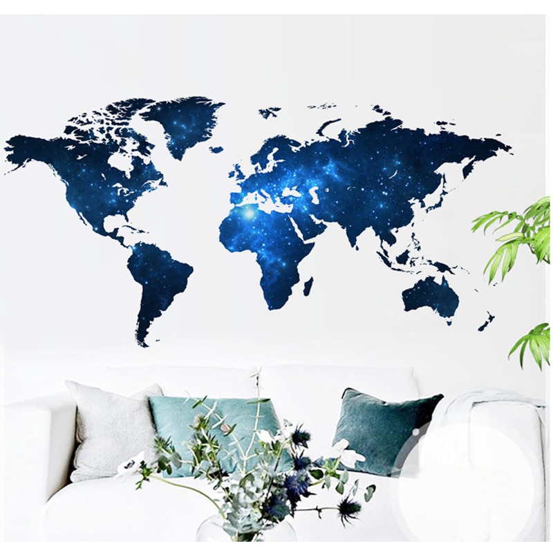 Star World map DIY Vinyl Wall Sticker Kids love Home Decor office Art Decals for 3D stickers Wallpaper decoration