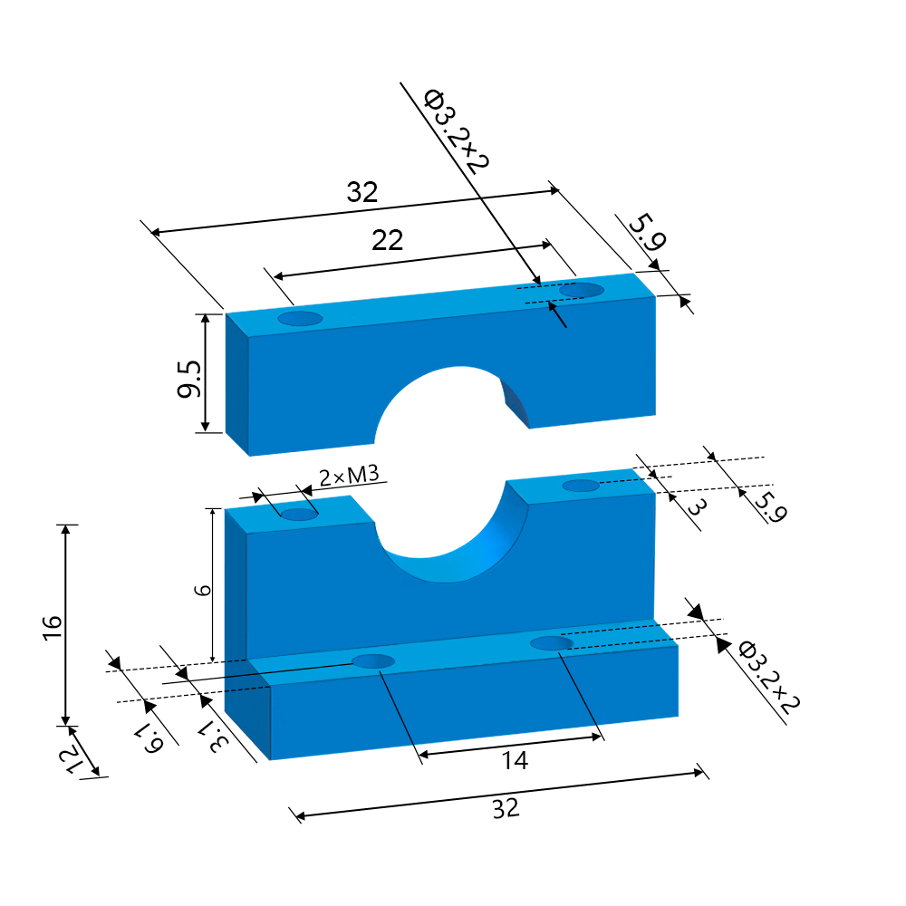 Bloc fixe E3D V6, montage fixe tout en métal, blocs fixes pour Hotends E3D pour CR10S ender 3, mise à niveau ENDER 5