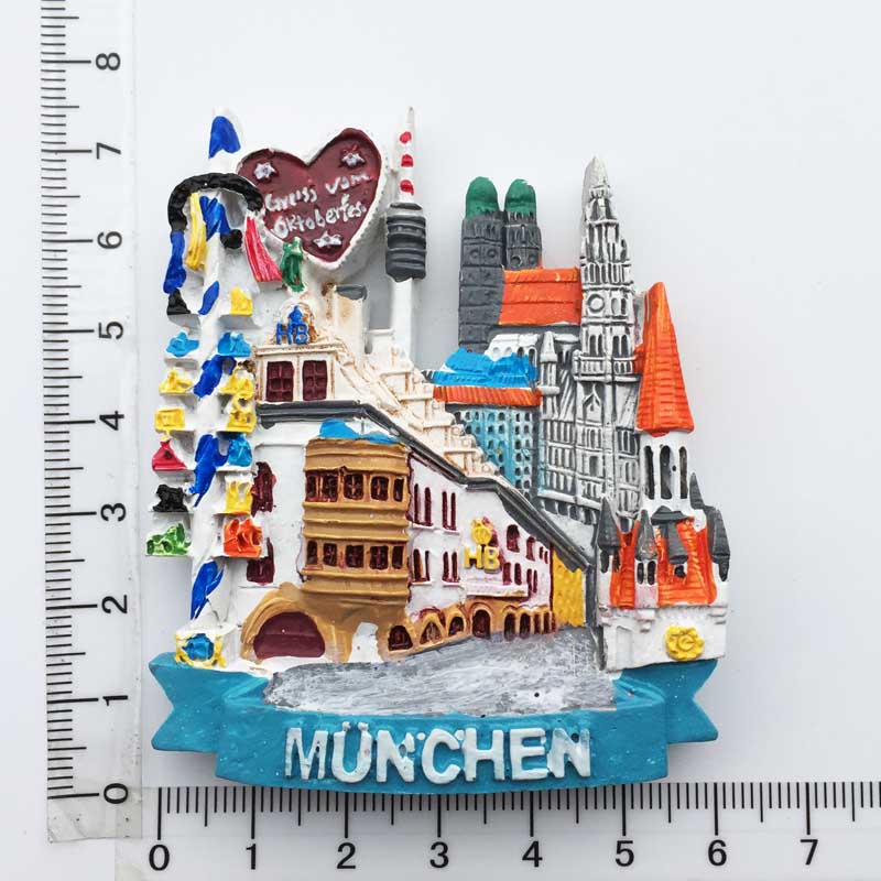 Magneet Duitsland Munchen München Stad Kleurrijke Biulding Lanmark Keuken Decoratie Magnetische Sticker Resion Stereo Art: Default Title
