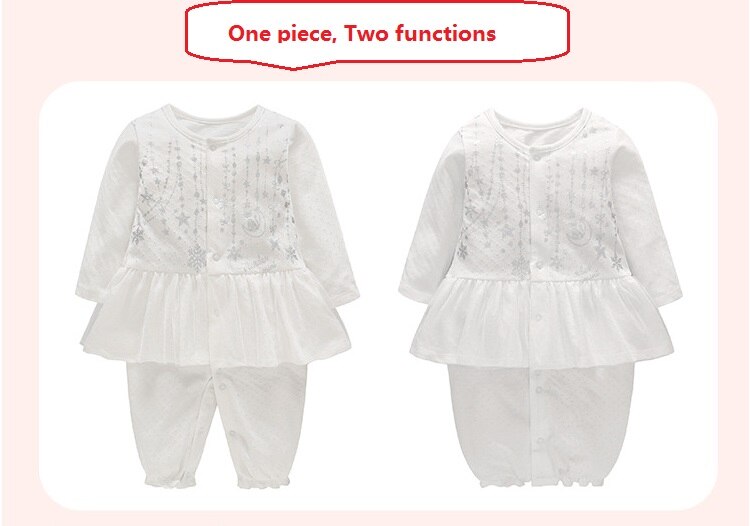 Vlinder Baby Meisje Rompertjes baby meisje kleding Kant Ster Print Button Kleding Baby Jumpsuit Katoen Knus Lange Mouwen Pyjama