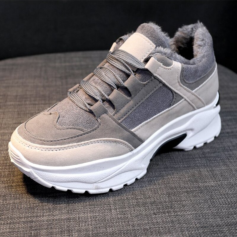 Dames laarzen sneakers winterschoenen platform sneakers pluche bont binnenkant veter dames casual schoenen laarzen