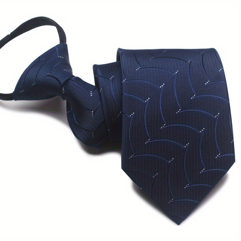 Easy Pull Lazy Tie 1pc 7CM/2.75inch Convenient Tie Business Leisure Navy Blue Series: black