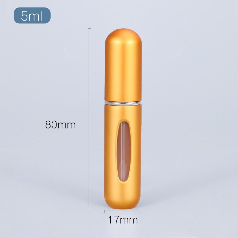 5ml Parfüm Zerstäuber Tragbare Flüssigkeit Container Für Kosmetik Mini Aluminium Spray Alcochol Leere Flasche Nachfüllbar Für Reisen: Matte gold
