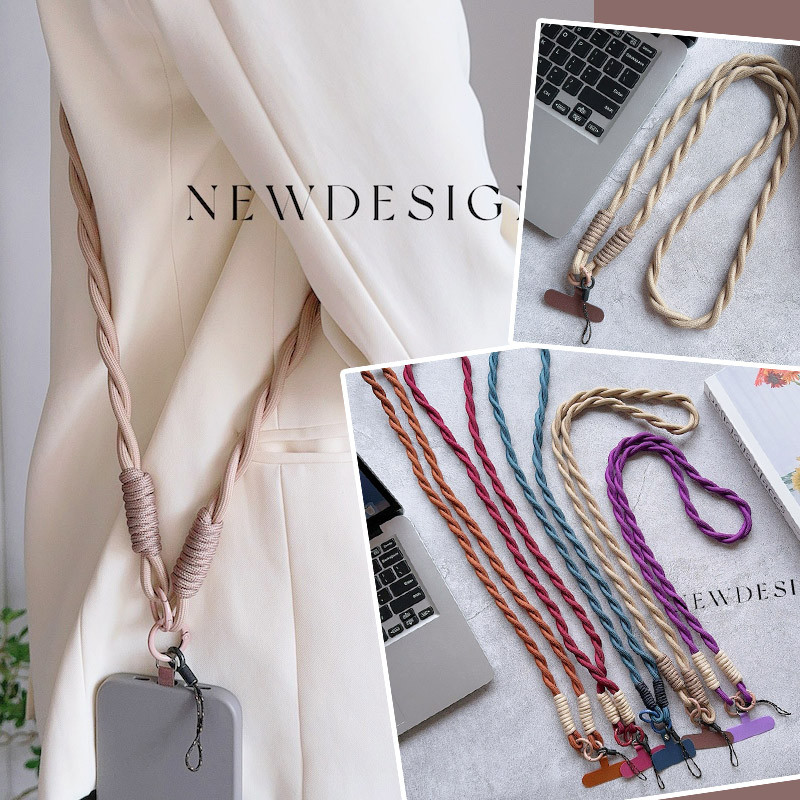 Retro Mobile Phone Universal Braid Strap Crossbody Long Rope Lanyard Strong Durable Safety Mobile Phone Lanyards