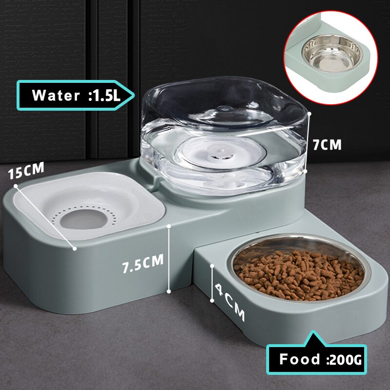 Hoopet Kat Kom Hond Water Feeder Kom Kat Kitten Drinkwaterfontein Eten Dish Voerbak Goederen: Water Gray