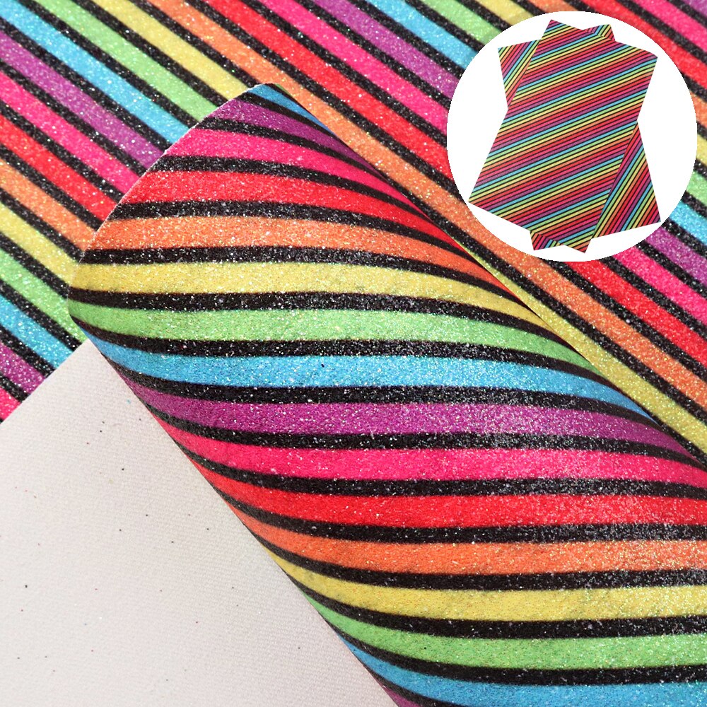 Tela de vinilo con estampado de limones finos y falsa purpurina Tela de cuero a rayas de 20*34cm para lazos, materiales DIY, funda de teléfono tipo billetera, 1Yc10638: 1097662007