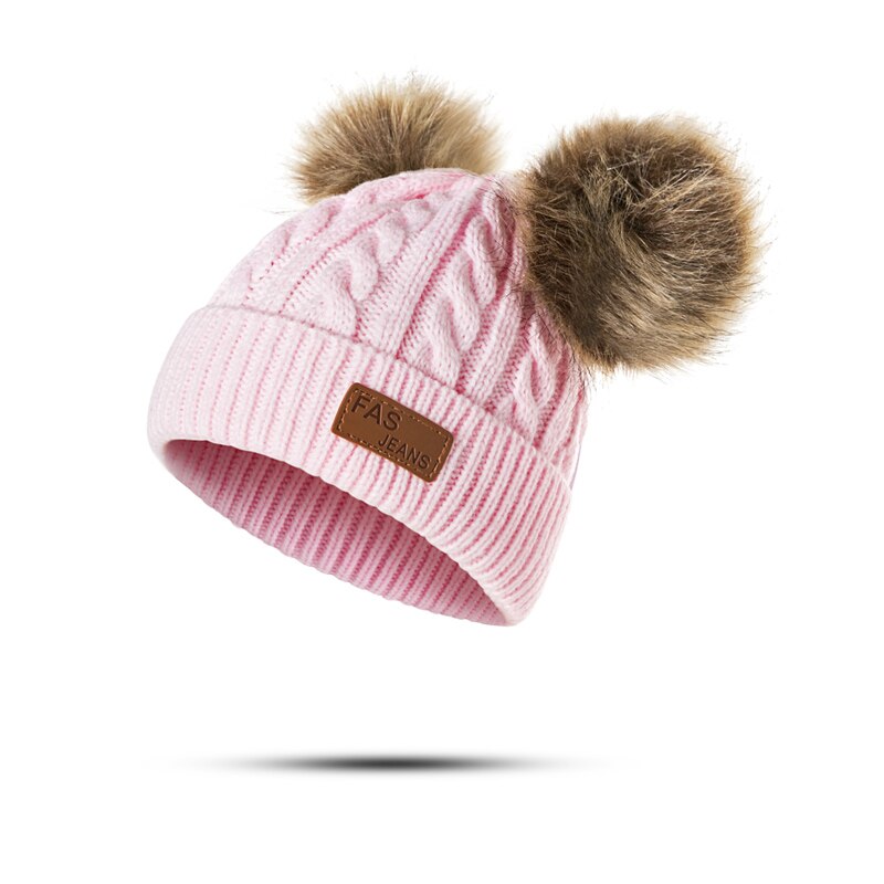 Pipot vauvan hattu pompon talvi lasten hattu neulottu söpö lippis tytöille pojille rento yksivärinen tyttöjen hattu taaperoille: B