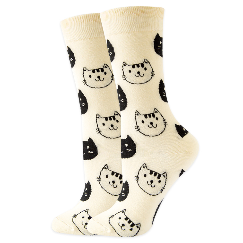 1 par de calcetines de flores para Mujer, fresa, sandía, fruta, Chaussette, Animal, estilo Harajuku, Calcitinas felices de algodón para Mujer