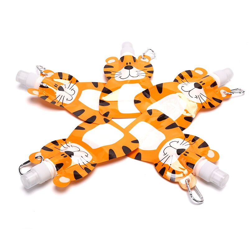 Bolsa plegable con dibujos de animales para beber agua, botella de bebida de viaje, segura para niños, , 22,2 cm * 13cm, 1 ud.
