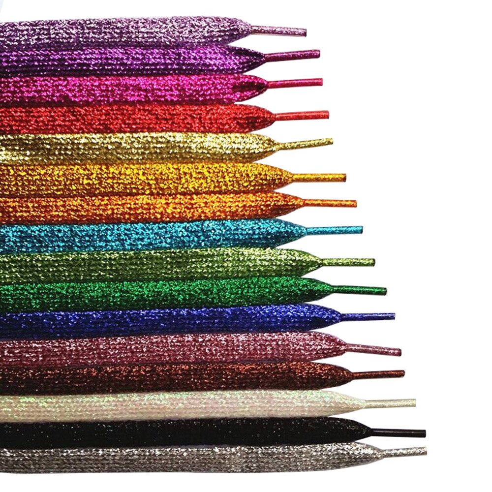 115 Cm Lange Sparkle Metallic Kleur Schoenveters Bling Bling Veters Glitter Platte Schoen Strings