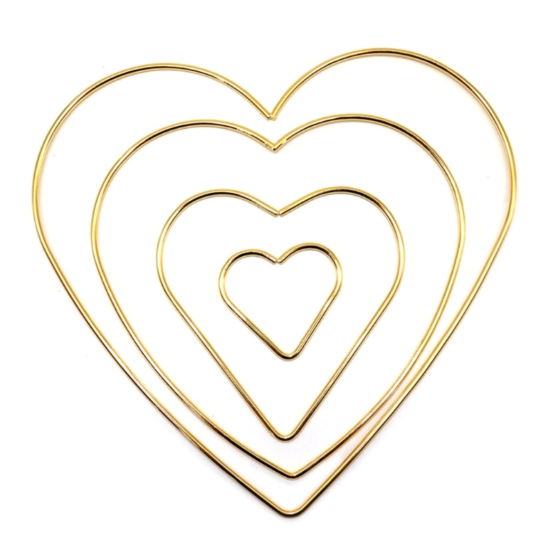 1Pc Love Heart Shape Dream Catcher Rings Metal Craft Hoops for Dreamcatchers Wreaths Macrame Project DIY Accessories 5-20cm