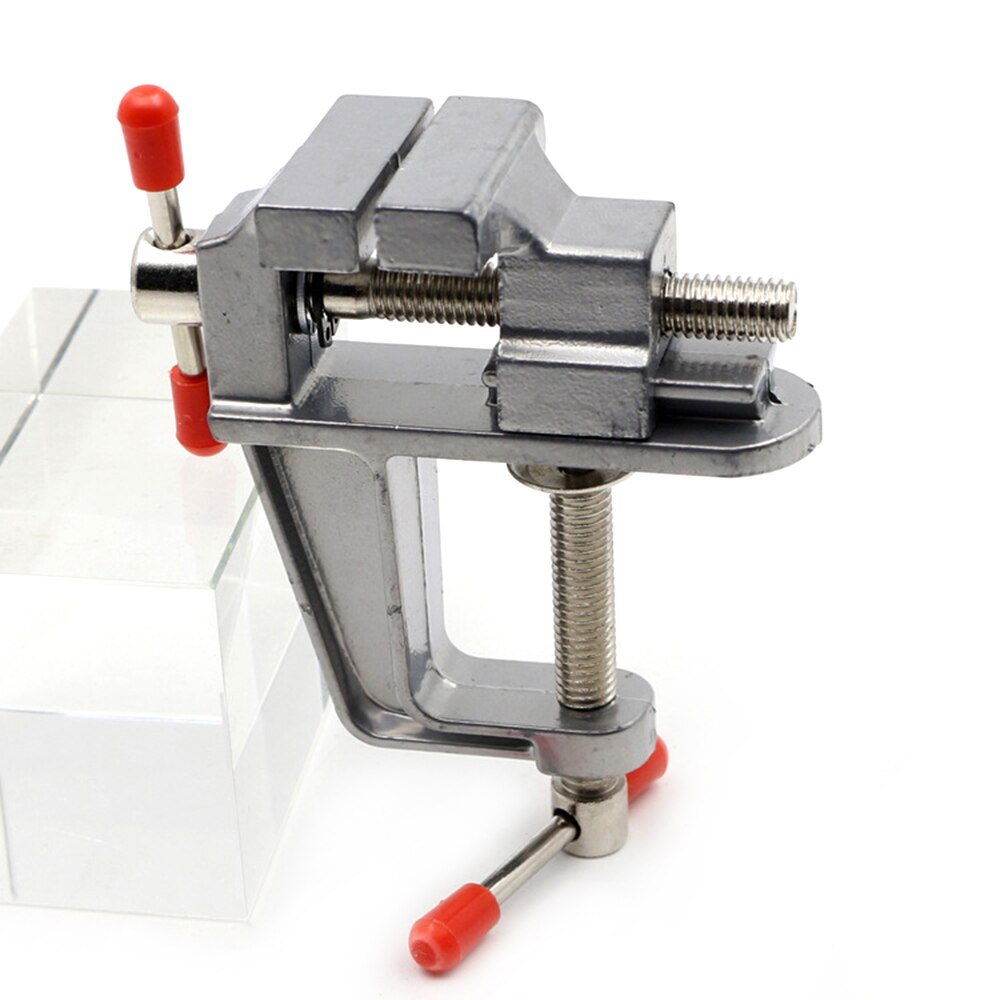Aluminum alloy Material Vise Small Hobby Clamp On Table Multi-functional Mini Hands Tool for small projects, crafts, modeling: Silver