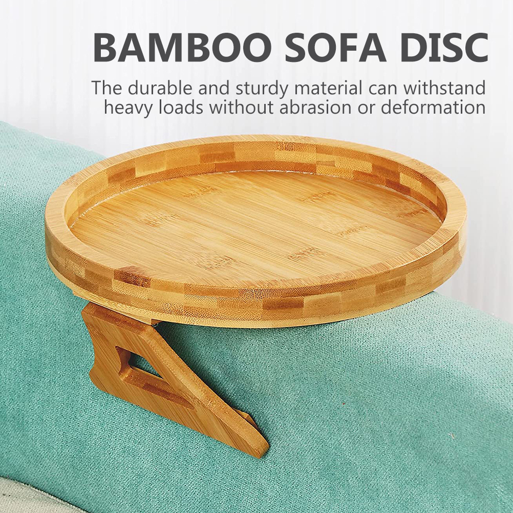 Sofa Arm Tray Table Couch Arm Table Multi-function Bamboo Tray Snacks Dessert Tray for Sofa