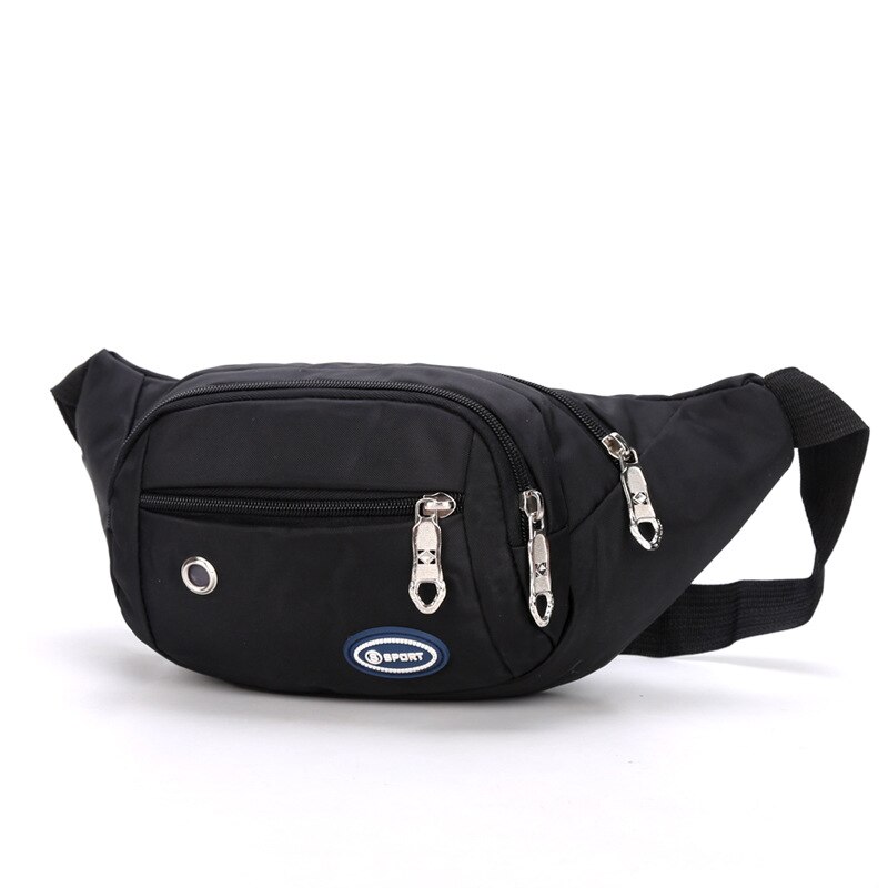 Marsupio da donna con foro per auricolare marsupio Oxford verde Neon fianchi da donna marsupi borse a Banana borse da viaggio Unisex rosa caldo: Black