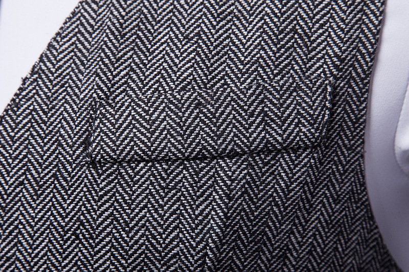 Kahki tweed jakkesæt vest mænd mærke sildebens tweed vest vest mænd business casual social vest chaleco hombre