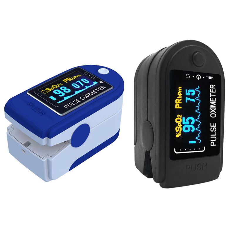Oxímetro de pulso para dedo Monitor de saturación de oxígeno SpO2, pulsioxímetro de pulso con huella dactilar para adultos y niños con cordón
