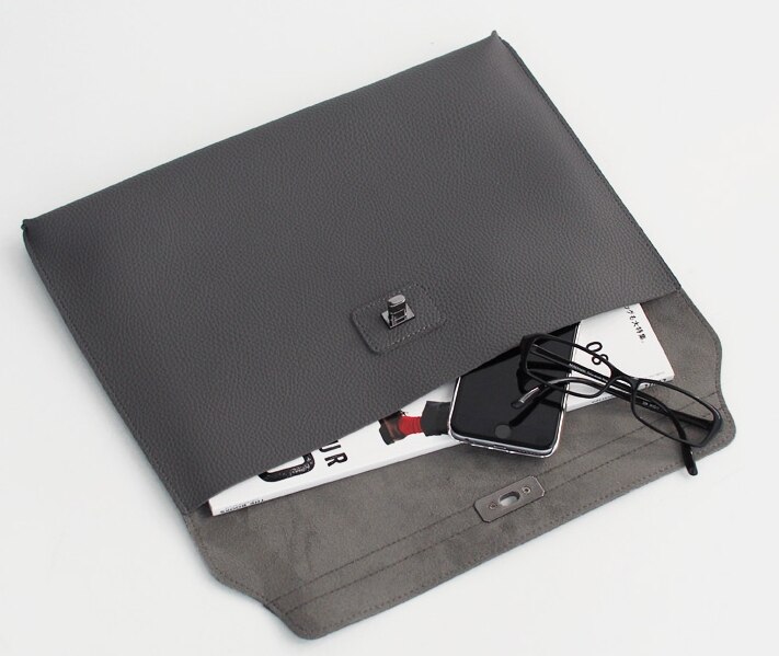 Mode PU leer notebook tablet tas laptop aktetas manager tas kantoor documenten tas voor ipad tablet met pocket binnen