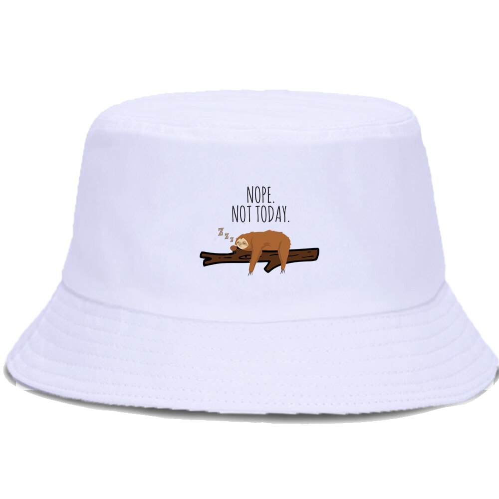 Nope Sloth Bucket Hat Foldable Sunscreen Fishing Fisherman Caps Men Outdoor Casual Women Hats Unisex Panama Beach Cap
