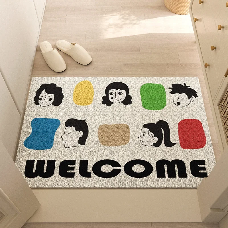 InjCircle-Polymère d'entrée de sol en PVC de dessin animé, Polymères de bienvenue extérieurs, Non ald, Tapis de décoration pour la maison, ,