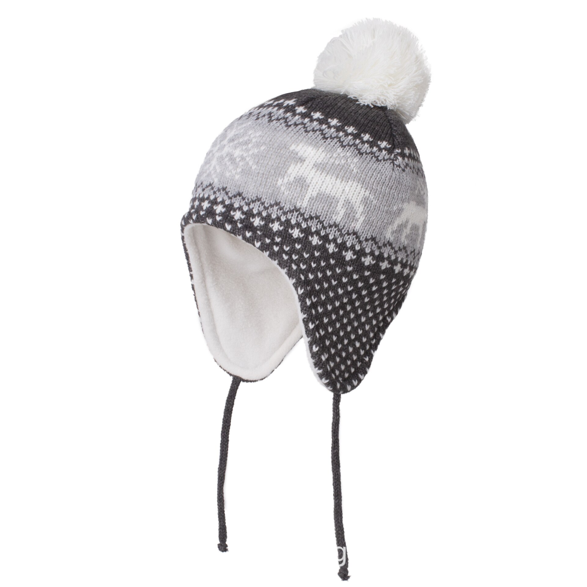 Chapeau avec oreillettes de noël pour enfants, bonnet d'hiver épaissi en tricot , accessoires pour bébés, garçons et filles: gray / M(48-50cm)