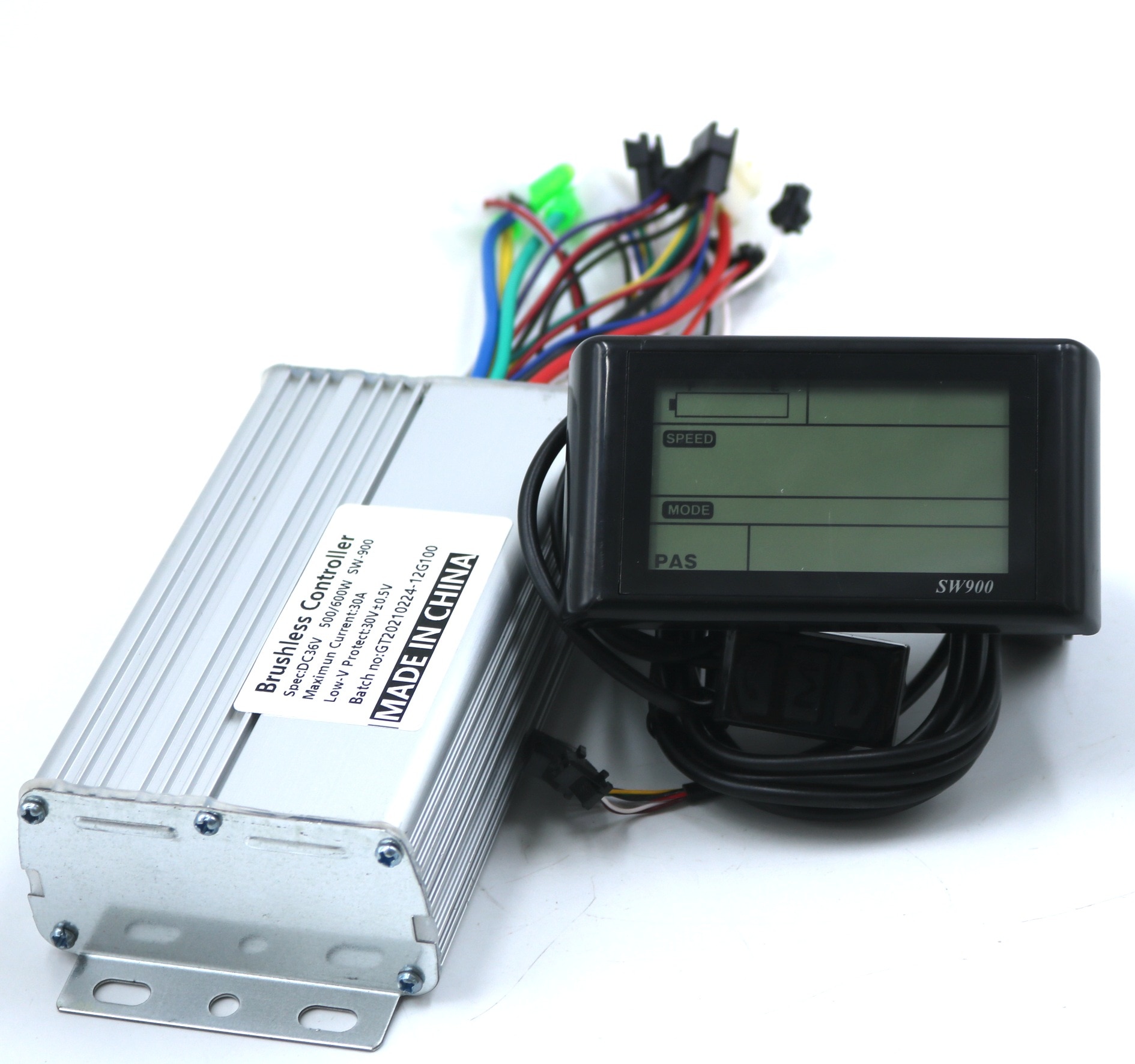 Greentime 36V 48V 60V 500W 600W Borstelloze Dc Motor Controller Ebike Controller + SW-LCD Display een Set