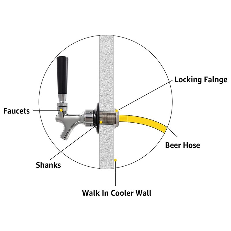Beer Faucet Draft Beer Faucet Kit Craft Beer Tap Rustproof Plated Beer Tap Stainless Core Beer Faucet