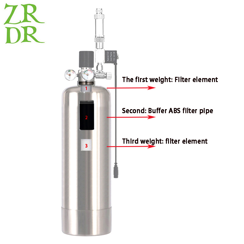 ZRDR aquarium CO2 générateur de bouteille de gaz élément filtrant tube de filtre aquarium CO2 fibre de carbone élément filtrant accessoires