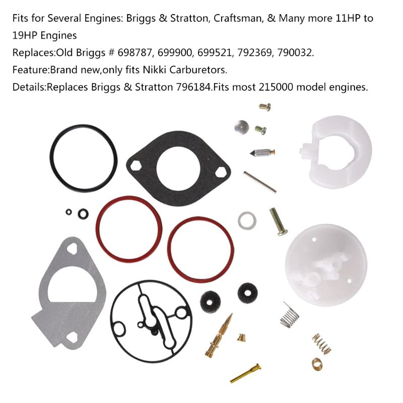 Carburetor Repair Kits for briggs &amp; stratton 796184 Master Overhaul Nikki Carbs