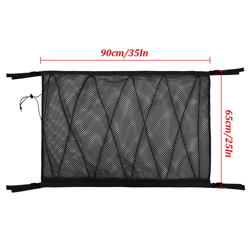 Universalt bil bagasjeromsnett stort elastisk bagasjenett lastorganisering oppbevaring nylon strekkbar bilinteriør nettingnettverkslomme: 90 x 65cm