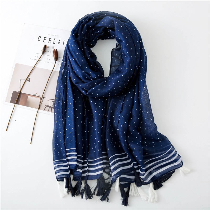 Spanje Luxe Loop Dot Kwastje Viscose Shawl Sjaal Vrouwen Uitlaat Herfst Winter Hijab Sjaal Foulards Moslim