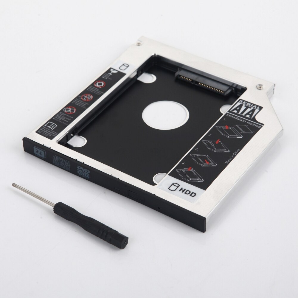 Universal Aluminum 2nd HDD SSD Hard Drive Optical Caddy Adapter bay for HP dv3500 17-f052er 17-e182nr M6-1000SG 1101sg 1050sg