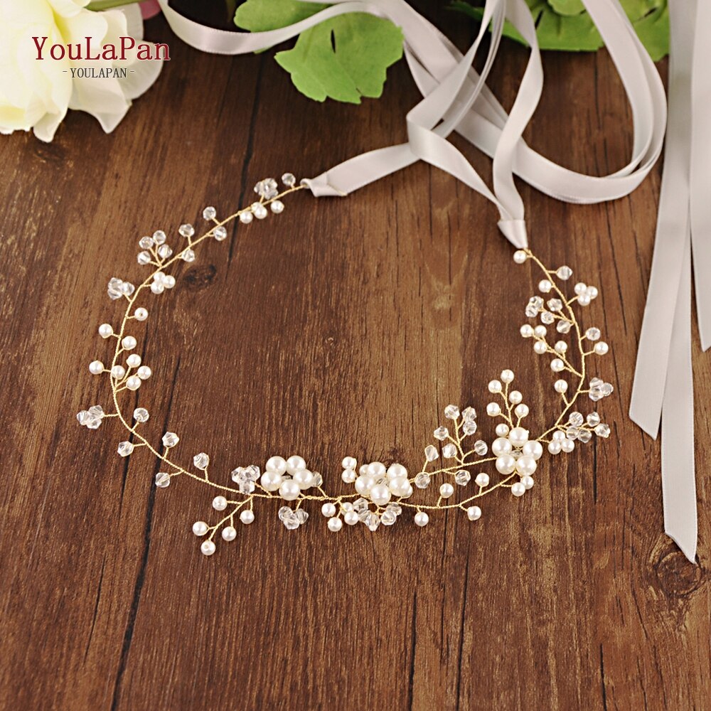 YouLaPan SH126 cristal transparente de novia Correa perla simulada de cinturones y fajas de novia occidental cinturón nupcial: Gray ribbon