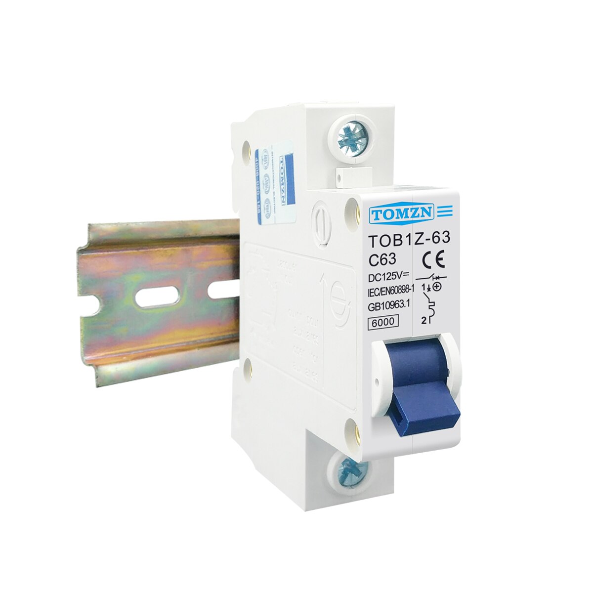 Dc mcb 6ka 1p 125v miniafbryder 3a 6a 10a 16a 20a 25a 32a 40a 50a 63a