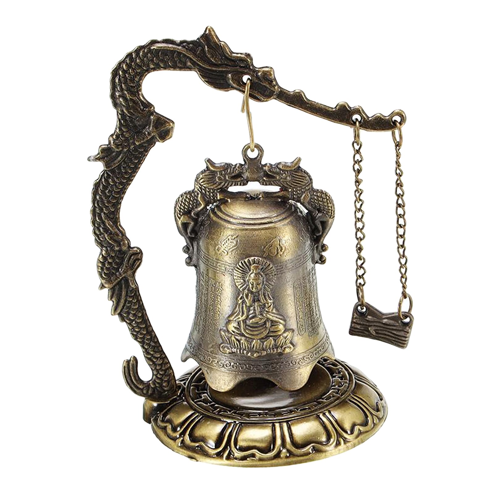 Bouddha chinois Dragon Fengshui cloche asiatique Oriental Zen Art Tibet pour la maison bureau décor bénédiction décoration: Buddha