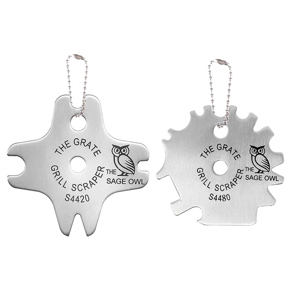 Metal BBQ Grills Grate Cleaner Cleaning Barbecue Scraper Scrubber Tool Portable BBQ Grill Barbecue Kit Cleaning Brush for BBQ: 2pcs