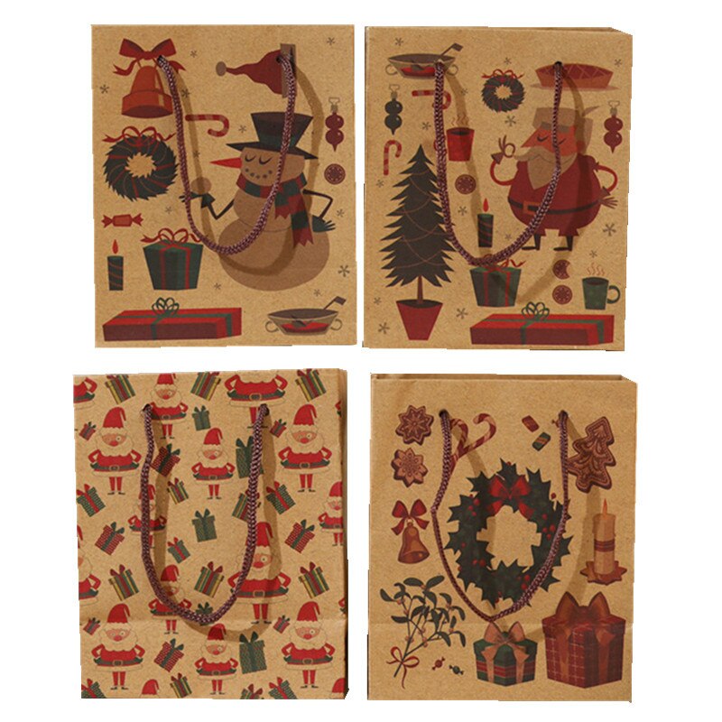 Christmas Decoration Bag Small Santa Claus Tote Bag Bag Exquisite Kraft Paper Children Bag Year Presents