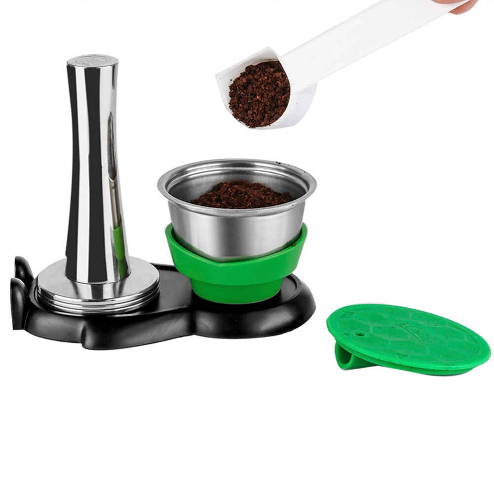 Stainless Steel Capsule Hammer Capsule Base Set Coffee Capsule Coffee Machine Accessory Reusable Simple Safe Convenient