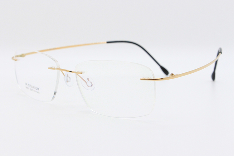 Bclear Ultra Light Pure Titanium Unisex Randloze Optische Frame Geheugen Thress Stuk Randloze Bril Mannen Vrouwen 9001: Goud