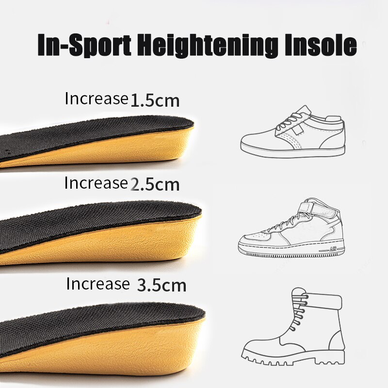 Soletta rialzata in Memory Foam traspirante scarpe Unisex suola interna inserto per scarpe sollevamento tacco Comfort solette rialzanti