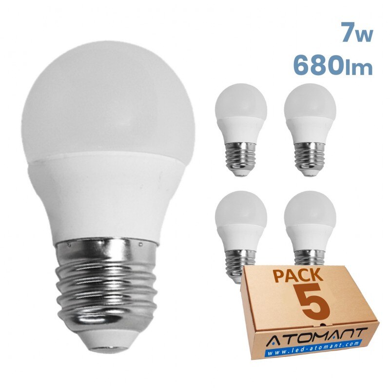 LED ATOMANT® G45 E27 7W 650LM Bombilla LED a++ iluminación luces decoración hogar salón dormitorio taller almacén